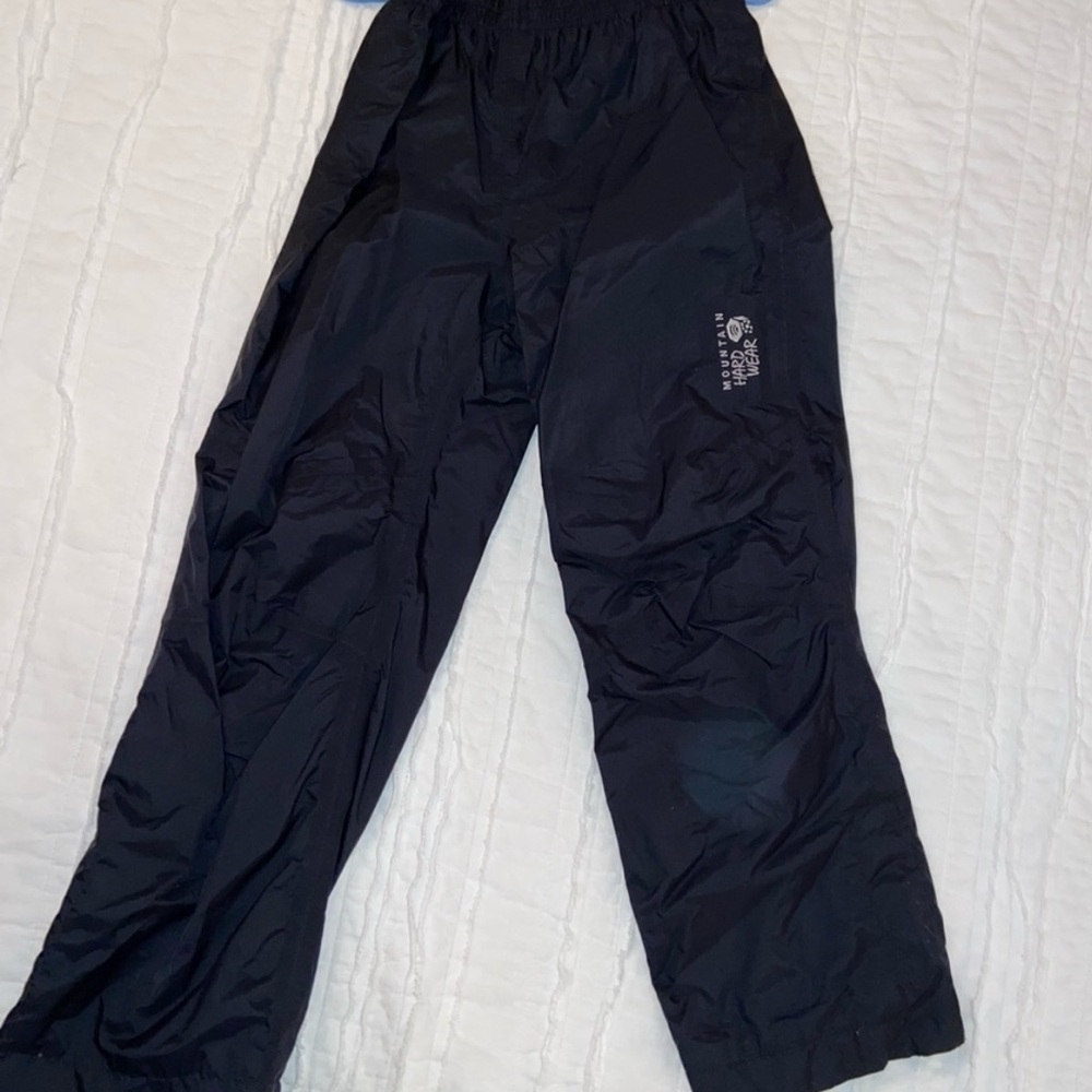 mountain hardwear black rain pants kids XS